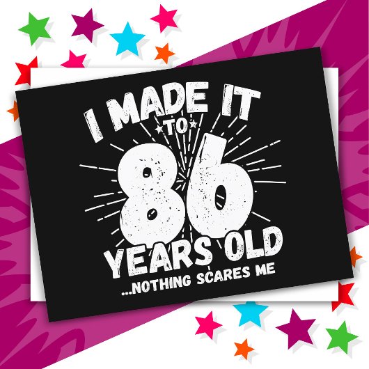 86-jarige sarcastische meme grappige 86e verjaarda briefkaart