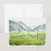 86: Morgen rijstveld Briefkaart (Voorkant / Achterkant)
