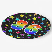 86e evenement: Bold, Fun, Kleurrijke Regenboog 86 Papieren Bordje (Gekanteld)