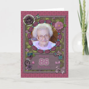 86e fotokaart voor een verjaardag kaart