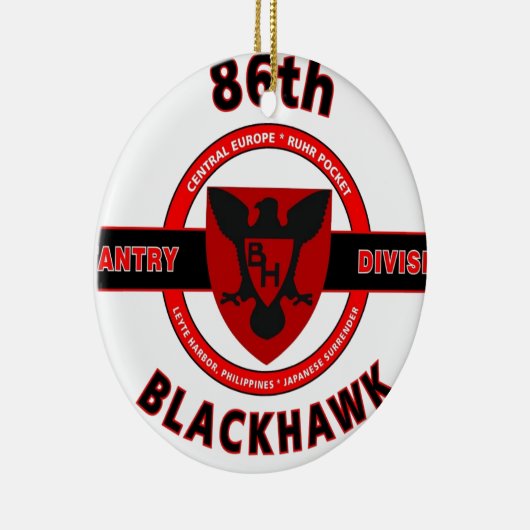 86E INFANTRY DIVISION "BLACKHAWK" KERAMISCH ORNAMENT (Rechts)