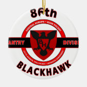 86E INFANTRY DIVISION "BLACKHAWK" KERAMISCH ORNAMENT (Voorkant)