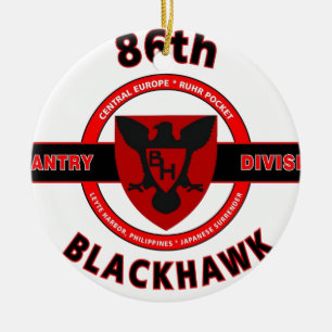 86E INFANTRY DIVISION "BLACKHAWK" KERAMISCH ORNAMENT