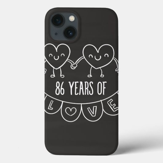86e Jubileum Gift Chalk Hearts Case-Mate iPhone Case (Achterkant)