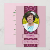 86e verjaardag Afbeelding en naam van de uitnodigi Kaart (Voorkant / Achterkant)