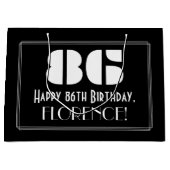 86e verjaardag ~ Art Deco geïnspireerde look "86"  Groot Cadeauzakje (Voorkant)