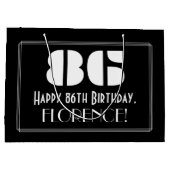 86e verjaardag ~ Art Deco geïnspireerde look "86"  Groot Cadeauzakje (Achterkant)