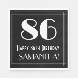 86e verjaardag ~ Art Deco Geïnspireerde look "86", Servet