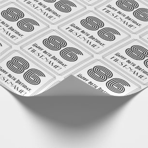 86e verjaardag: Art Deco geïnspireerde stijl "86"  Cadeaupapier