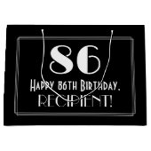 86e verjaardag: Art Deco geïnspireerde stijl "86", Groot Cadeauzakje (Voorkant)