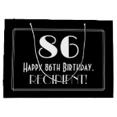 86e verjaardag: Art Deco geïnspireerde stijl "86", Groot Cadeauzakje (Achterkant)