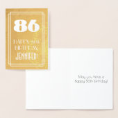 86e verjaardag ~ Art Deco stijl "86" & aangepaste  Folie Kaarten (Display)