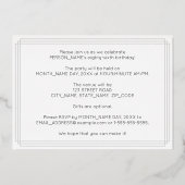 86e verjaardag — Art Deco Style "86" + Naam Folie Uitnodiging (Achterkant)