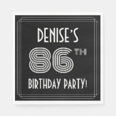 86e verjaardag: Art Deco Style + aangepaste naam Servet (Voorkant)