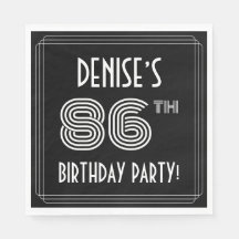 86e verjaardag: Art Deco Style + aangepaste naam