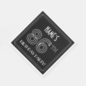 86e verjaardag: Art Deco Style + aangepaste naam Servet (Hoek)