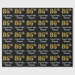 86e verjaardag: Elegant luxe Faux Gold-look # Cadeaupapier