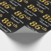 86e verjaardag: Elegant luxe Faux Gold-look # Cadeaupapier (Hoek)