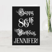 86e verjaardag: Fancy, elegant script + aangepaste Kaart (Voorkant)