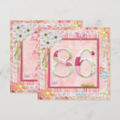 86e verjaardag feest scrapbooking stijl kaart (Voorkant / Achterkant)