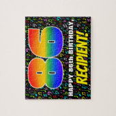 86e verjaardag — Fun, Colorful Music Symbols & "86 Legpuzzel (Verticaal)