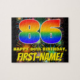 86e verjaardag: Fun, kleurrijk gevuurwerk Legpuzzel