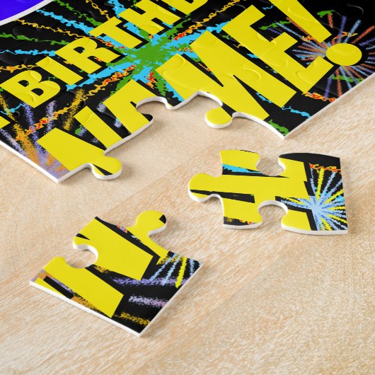 86e verjaardag: Fun, kleurrijk gevuurwerk Legpuzzel (Zijkant)