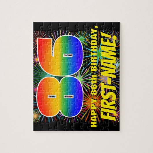 86e verjaardag: Fun, kleurrijk gevuurwerk Legpuzzel (Verticaal)