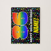 86e verjaardag — Fun, kleurrijk Star Field Pattern Legpuzzel (Verticaal)