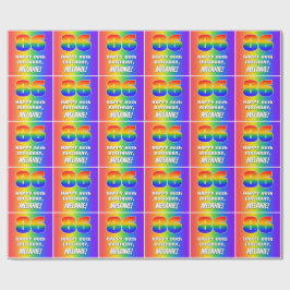 86e verjaardag: kleurrijk, vun regenboogpatroon #  cadeaupapier