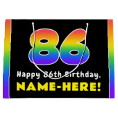 86e verjaardag: kleurrijke regenboog # 86, Naam va Groot Cadeauzakje (Voorkant)