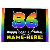 86e verjaardag: kleurrijke regenboog # 86, Naam va Groot Cadeauzakje (Achterkant)