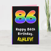 86e verjaardag: kleurrijke regenboog # 86, Naam va Kaart (Voorkant)