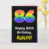 86e verjaardag: kleurrijke regenboog # 86, Naam va Kaart (Gele Bloem)