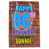 86e verjaardag: Leuk, Urban Graffiti geïnspireerd  Medium Cadeauzakje (Voorkant)