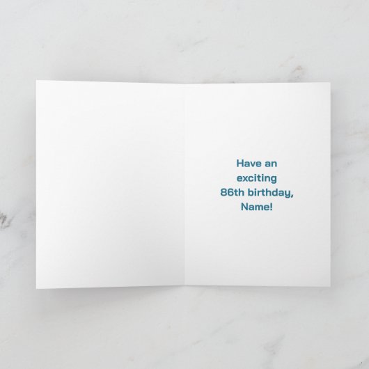 86e verjaardag: Leuke regenboog #, Aangepaste naam Kaart (Binnen)