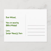 86e verjaardag – Leuke vuurwerkpatroon + Regenboog Briefkaart (Achterkant)