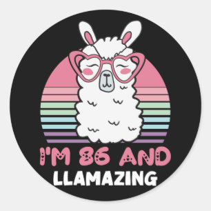 86e verjaardag Llamazing Llama 86-jarige verjaarda Ronde Sticker