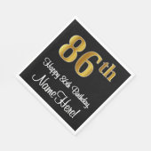 86e verjaardag ~ Luxurieuze Faux Gold-look # Servet (Hoek)