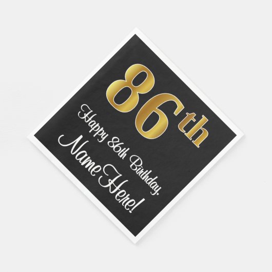 86e verjaardag ~ Luxurieuze Faux Gold-look # Servet (Hoek)