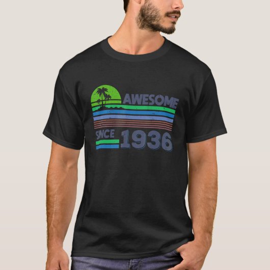 86e verjaardag Mannen Vrouwen Geweldige sinds 1936 T-shirt (Voorkant)