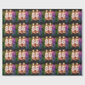 86e verjaardag met kaarsen cadeaupapier (Vlak)