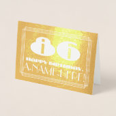 86e verjaardag: naam + Art Deco geïnspireerd look  Folie Kaarten (Voorkant)