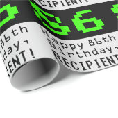 86e verjaardag - Nerdy / Geeky stijl "86" en naam Cadeaupapier (Rol Hoek)