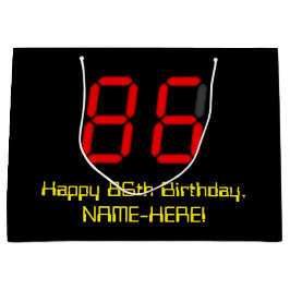 86e verjaardag: Red Digital Clock Style "86" + naa Groot Cadeauzakje