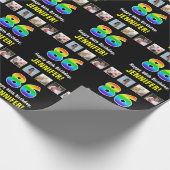 86e verjaardag: Regenboog "86"; Aangepaste foto's  Cadeaupapier (Hoek)