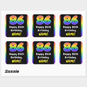 86e verjaardag: Regenboogspectrum # 86, Aangepaste Vierkante Sticker (Vel)