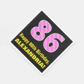 86e verjaardag: Roze strips en hart "86" + naam Servet (Hoek)