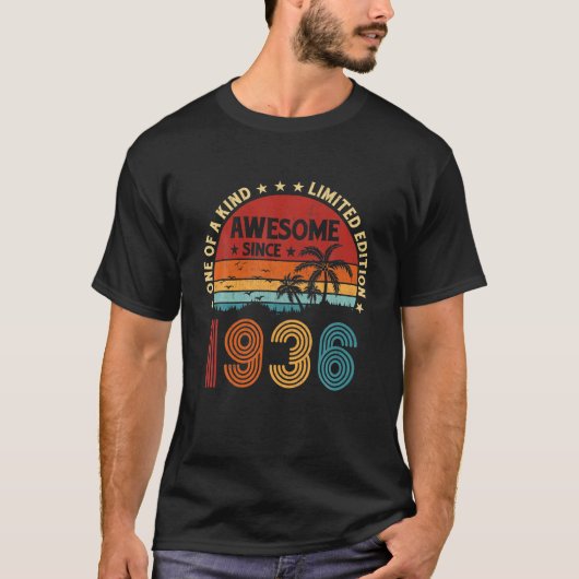 86e verjaardag van de Geweldige vin van 86 jaar T-shirt (Voorkant)