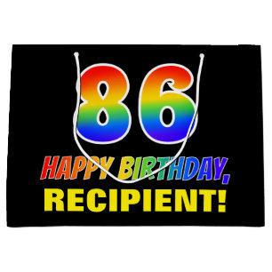 86e verjaardag: Vet, Vun, Eenvoudig, Regenboog 86 Groot Cadeauzakje